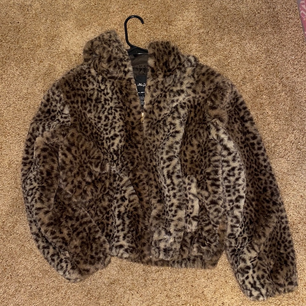 Furry Leopard Zip Hoodie